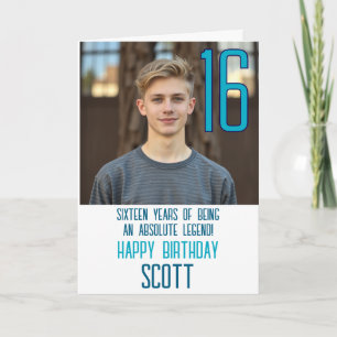 Carte d'anniversaire avec photo pour seize ans