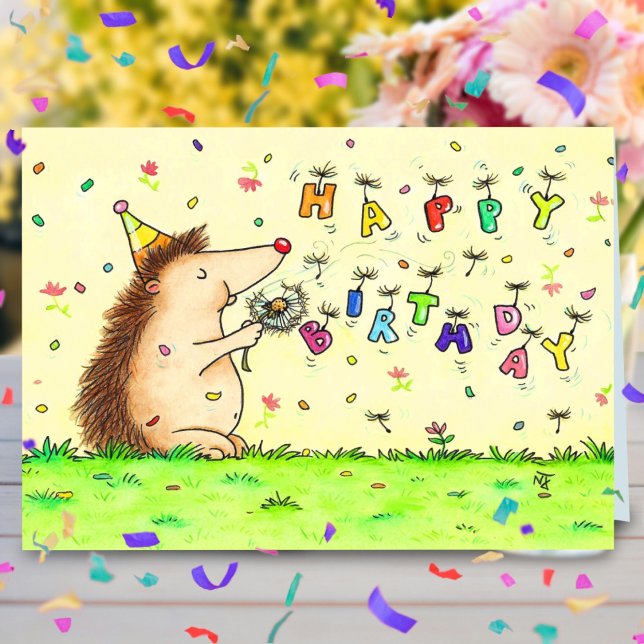Carte d'anniversaire avec pissenlit (Créateur téléchargé)