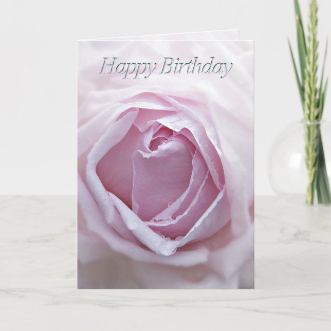 Carte d'anniversaire avec rose (Devant)