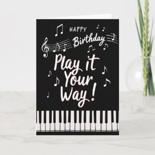 Carte d'anniversaire avec script musical