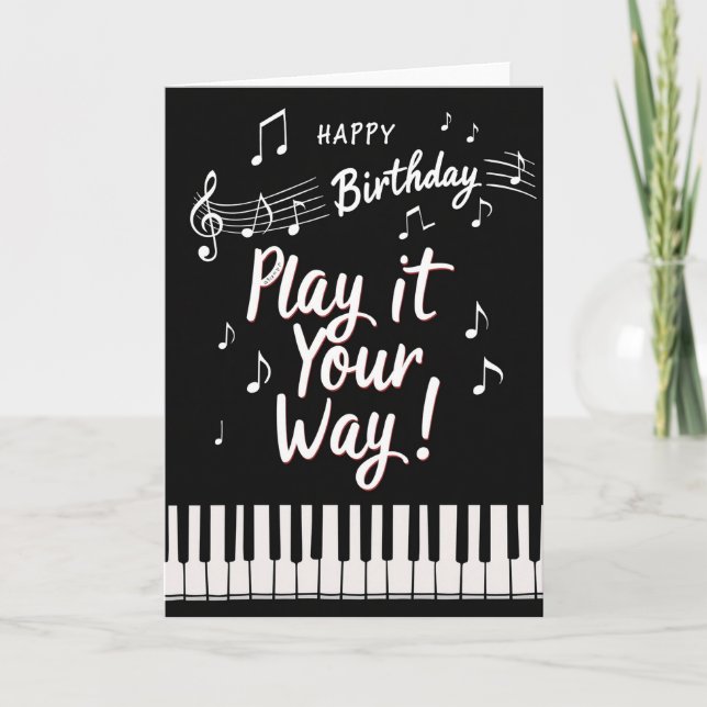 Carte d'anniversaire avec script musical (Devant)