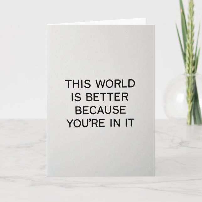 Carte d'anniversaire avec texte affirmatif (Devant)