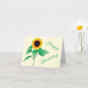 Carte d'anniversaire avec tournesol - Votre texte
