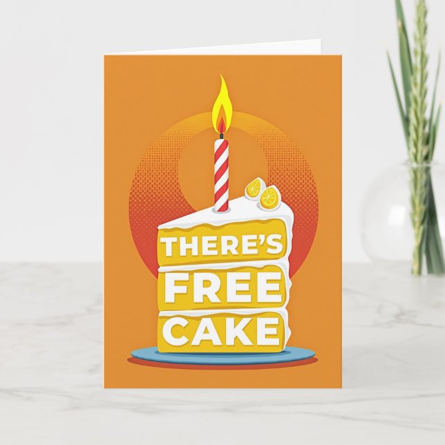 Carte d'anniversaire avec tranche de gâteau gratui (Devant)