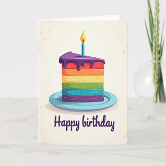 Carte d'anniversaire avec tranche de gâteau vibran