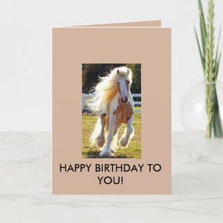 Carte d'anniversaire avec un cheval magnifique!