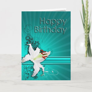 Carte d'anniversaire avec un lis