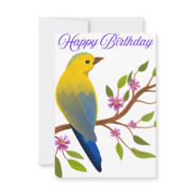 Carte d'anniversaire avec un oiseau coloré