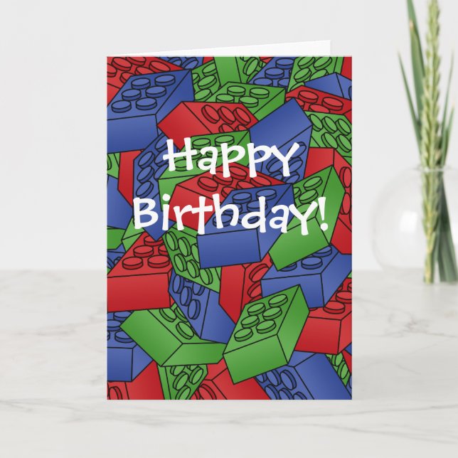 Carte d'anniversaire avec un Pile de blocs de cons (Devant)