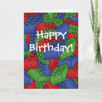 Carte d'anniversaire avec un Pile de blocs de cons