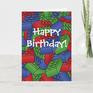 Carte d'anniversaire avec un Pile de blocs de cons