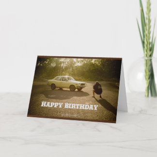 Carte d'anniversaire avec voiture