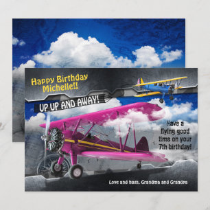 Carte d'anniversaire Aviator Plane