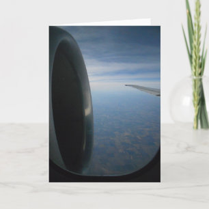 Carte d'anniversaire "Avion ciel clair"