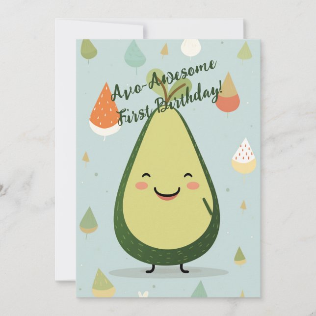 Carte d'anniversaire AvoAwesome 1 an (Devant)