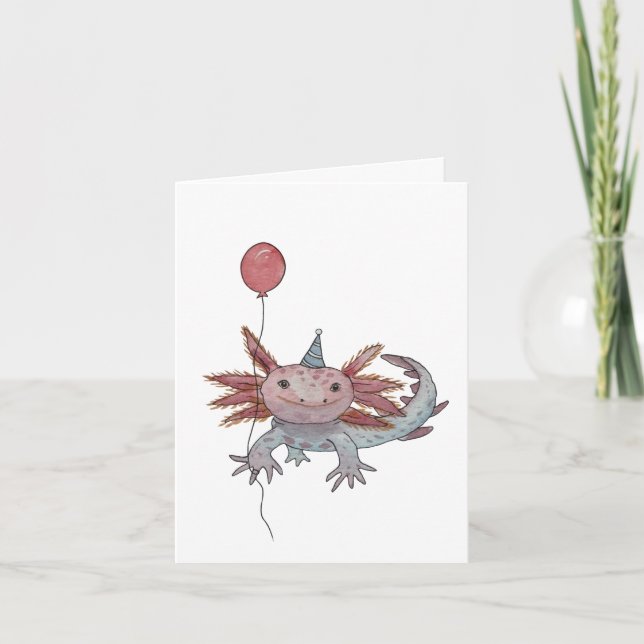 carte d'anniversaire axolotl (Devant)