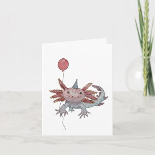 carte d'anniversaire axolotl