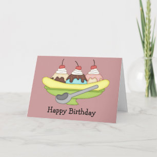 Carte d'anniversaire Banana Split