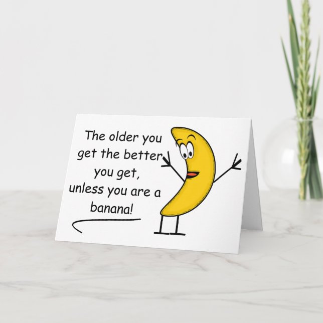 Carte d'anniversaire banane/singe (Devant)