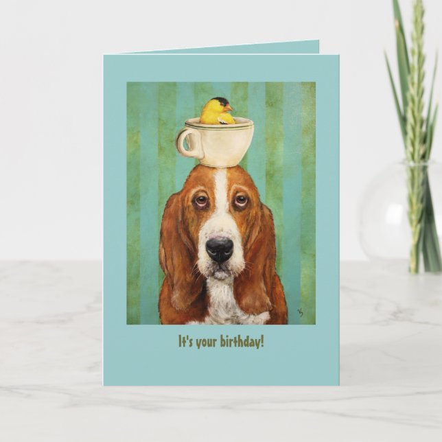 Carte d'anniversaire Basset (Devant)