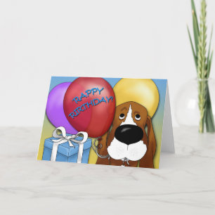 Carte d'anniversaire Basset Hound