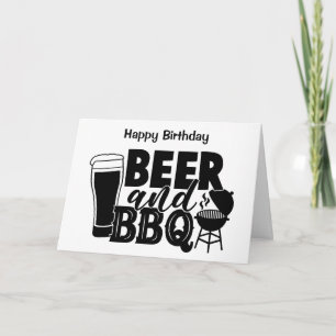 Carte d'anniversaire BBQ - Bière et BBQ - Personna
