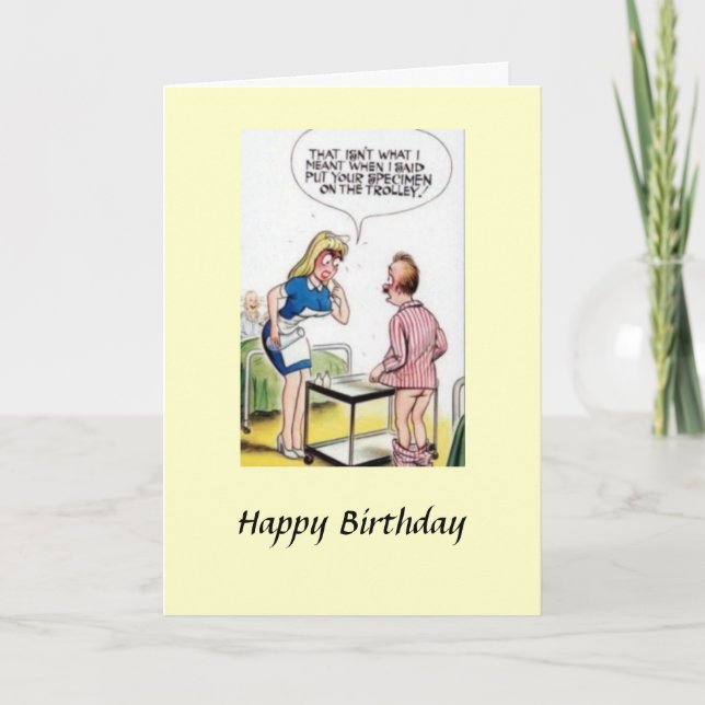 Carte d'anniversaire - BD, hôpital, Humour (Devant)