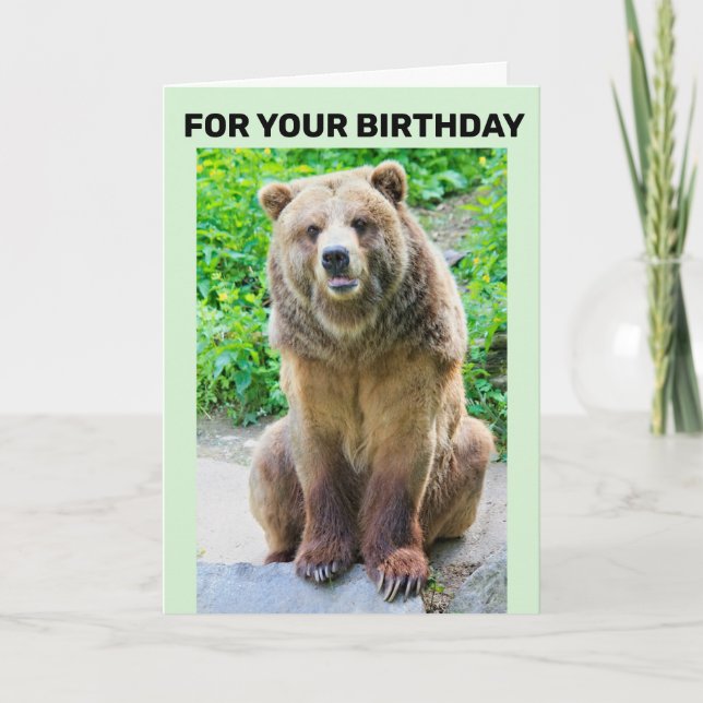 CARTE D'ANNIVERSAIRE BEAR HUG OURS BRUN (Devant)