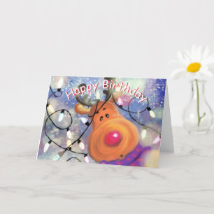 Carte d'anniversaire bébé avec joyeux renne de Noë