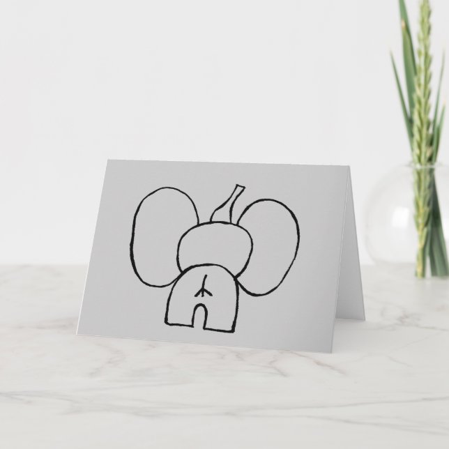 Carte d'anniversaire Belated Elephant CUSTOMISÉE (Devant)