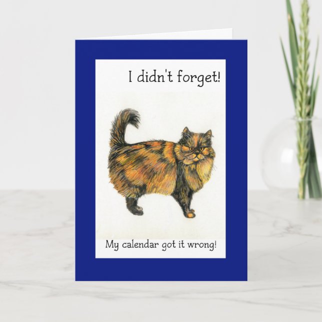 Carte d'anniversaire Belge - Tabby Chat Brown Long (Devant)