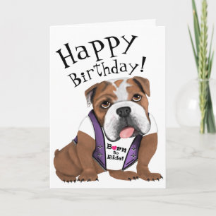 Carte d'anniversaire Biker Bulldog *Personnalisez-