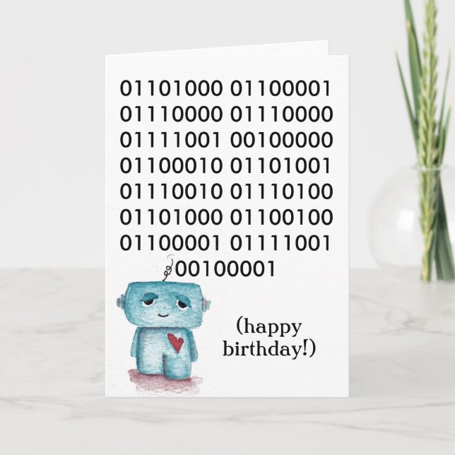 Carte d'anniversaire binaire joyeux (Devant)