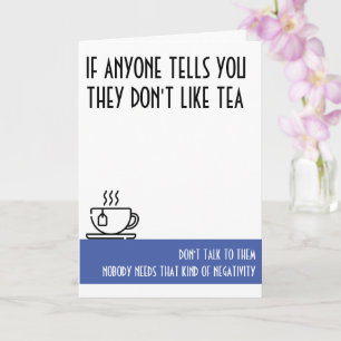 Carte d'anniversaire bleu standard de Tea Lover