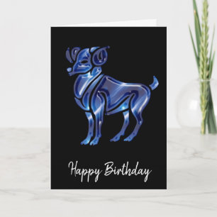 Carte d'anniversaire Blue Aries