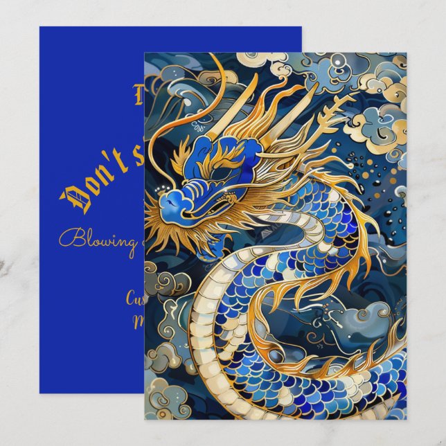 Carte d'anniversaire Blue Dragon (Devant / Derrière)