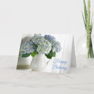 Carte d'anniversaire - Blue Hydrangeas