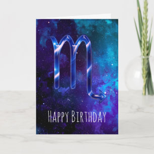 Carte d'anniversaire Blue Space Scorpio