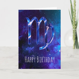 Carte d'anniversaire Blue Space Virgo