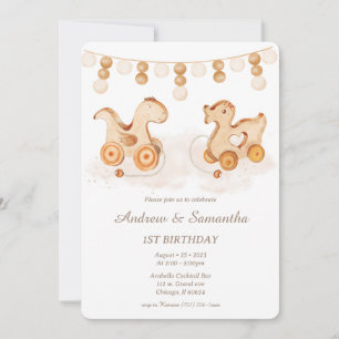Carte d'anniversaire Boho pour les jumeaux
