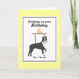 Carte d'anniversaire Boston Terrier