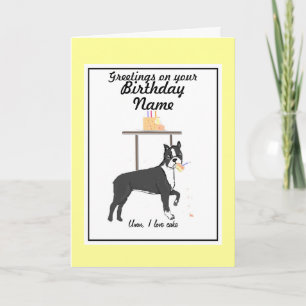 Carte d'anniversaire Boston Terrier Ann Nom