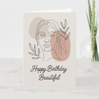 Carte d'anniversaire botanique minimaliste en lign