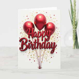 Carte d'anniversaire Boule Rouge