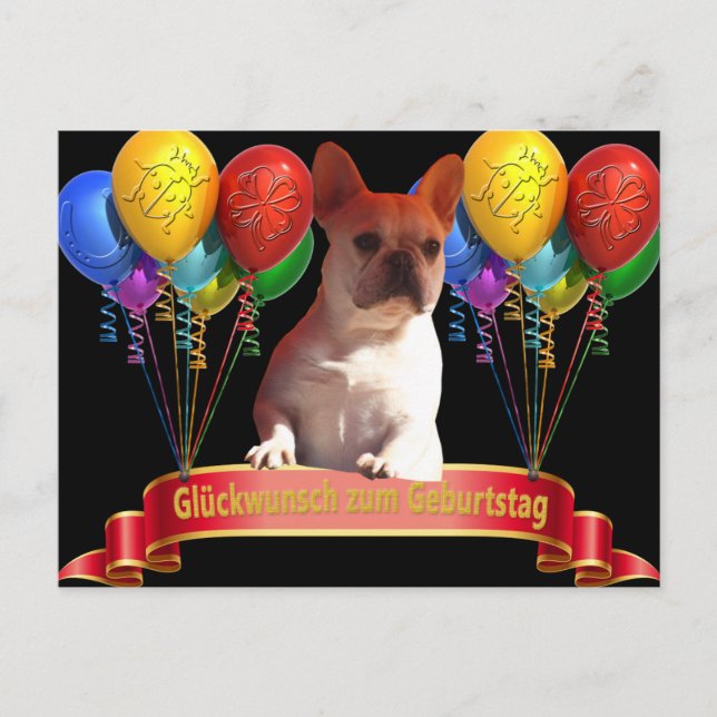 Carte d'anniversaire Bouledogue français Carte pos (Devant)