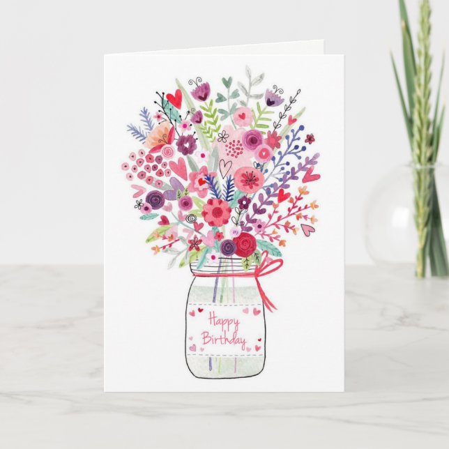 Carte d'anniversaire Bouquet (Devant)