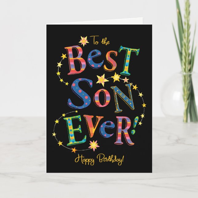 Carte d'anniversaire brillante pour le meilleur de (Devant)