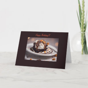 Carte d'anniversaire brownie au chocolat décadent