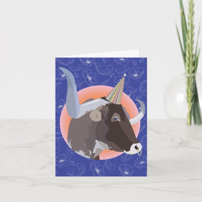 Carte d'anniversaire Bull (Devant)