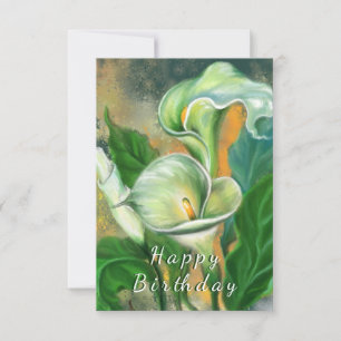 Carte d'anniversaire Calla Lily Fleurs Peinture